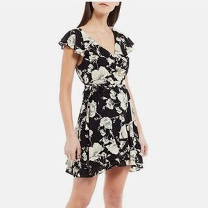 Free People Floral Ruffle Wrap Dress